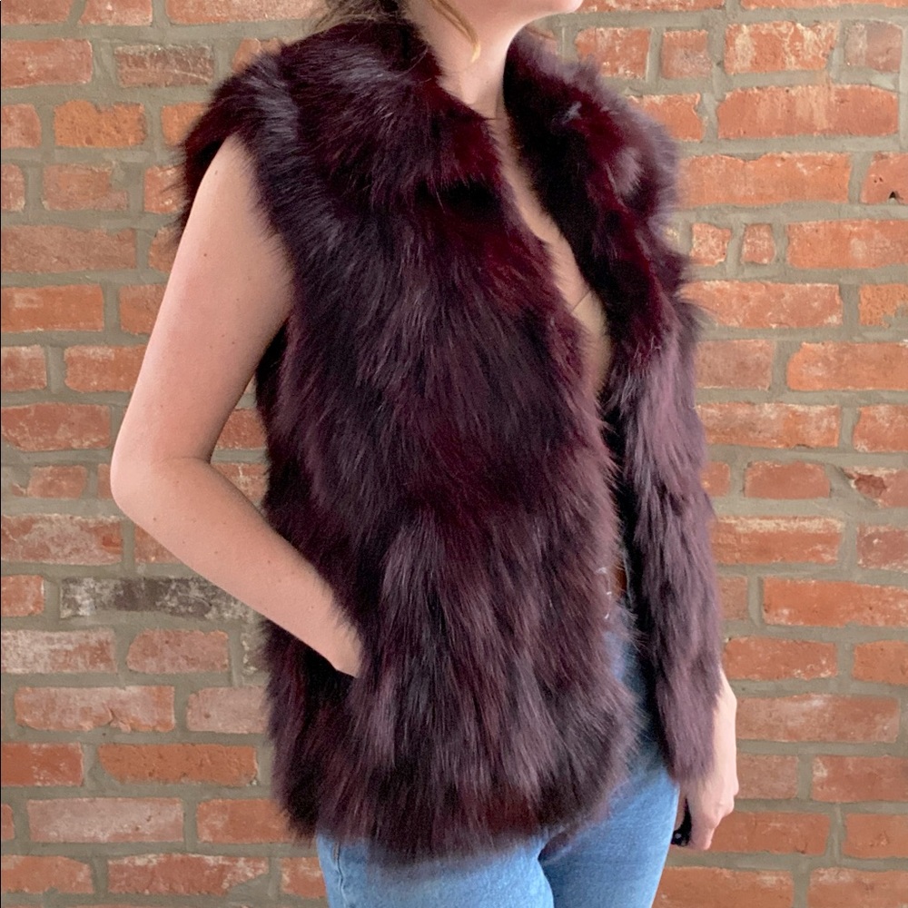 Scoop NYC Fox Fur Vest